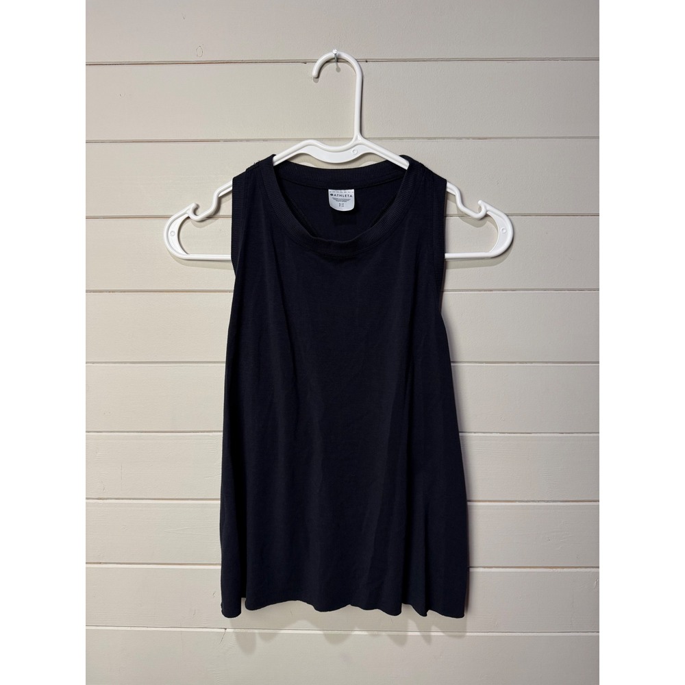 Athleta Womens Navy Racerback Cropped Tank Top Size Small‎ Activewear